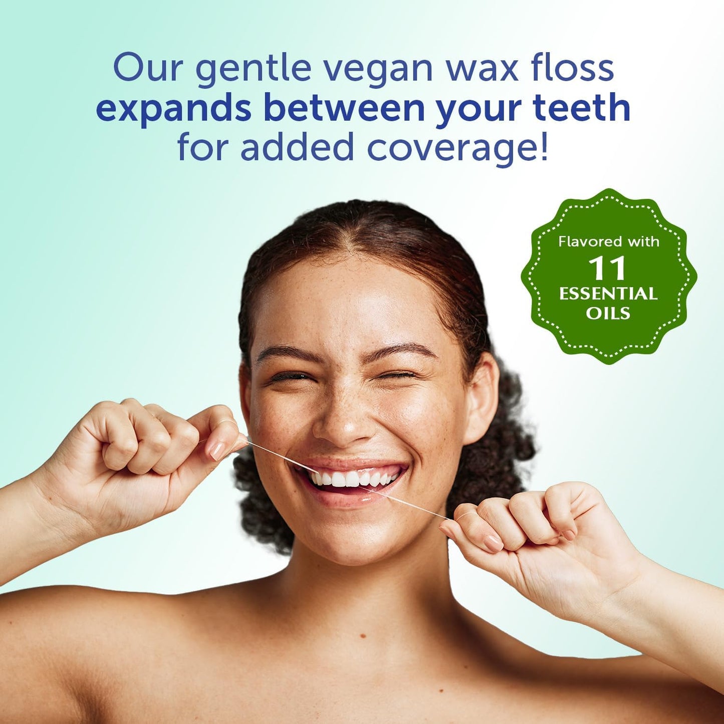 Gentlefloss Dental Floss, Waxed, Mint - Floss with Vegan Plant-Based Wax, Recyclable Cardboard Packaging, 100 Yds Ea (Pack of 6)
