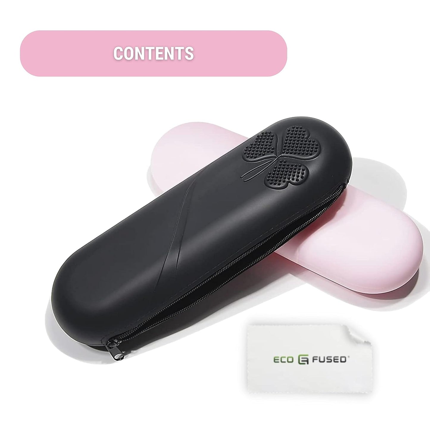 Travel Makeup Brush Holder with Zipper, 2 Pack, Silicon Trendy and Portable Cosmetic Face Brushes Holder, Soft and Sleek Makeup Tools Organizer for Travel (Pink & Black)