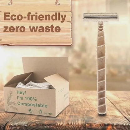 8Pcs Manual Shaving Razor Eco-Friendly Biodegradable Shaving Tool Triple Blade Disposable Shaving Razor Portable Travel