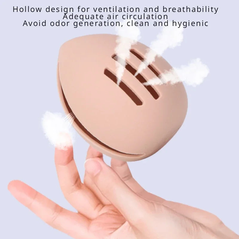 1Pcs Makeup Sponge Holder Eco-Friendly Silicone Multi-Hole Storage Case Travel Protable Cosmetic Puff Holder Box