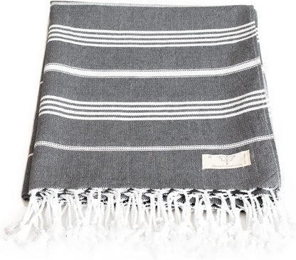 Classical Series Throw Blanket 50X60, Outdoor Blankets, Throws and Blankets for Couch, Sofa, Bed, Chair, Beach Picnic, Travel Boho Turkish Blanket, Black