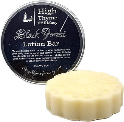 Black Forest Lotion Bar - Waterless Lotion Bar for Dry Skin - Black Forest Scented Moisturizing Beeswax Lotion Bar - Convenient Travel Lotion - Eco Friendly Lotion Massage Bar