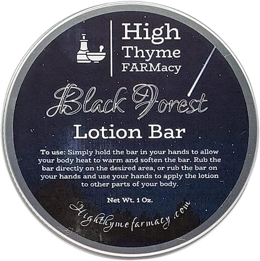 Black Forest Lotion Bar - Waterless Lotion Bar for Dry Skin - Black Forest Scented Moisturizing Beeswax Lotion Bar - Convenient Travel Lotion - Eco Friendly Lotion Massage Bar