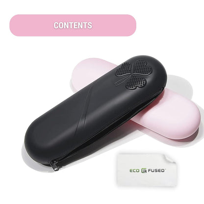Travel Makeup Brush Holder with Zipper, 2 Pack, Silicon Trendy and Portable Cosmetic Face Brushes Holder, Soft and Sleek Makeup Tools Organizer for Travel (Pink & Black)