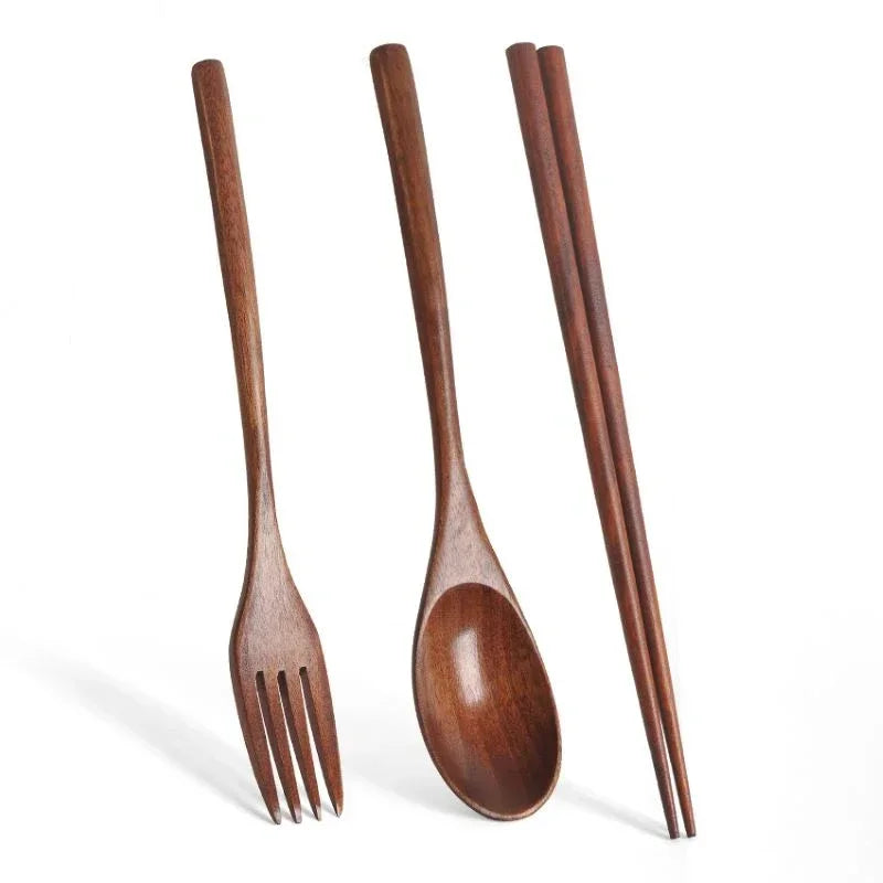Spoon Fork Chopsticks Portable Cutlery Wooden Cutlery Set Travel Eco-Friendly Cutlery Set Gifts Utensils for Kitchen Sets Dining