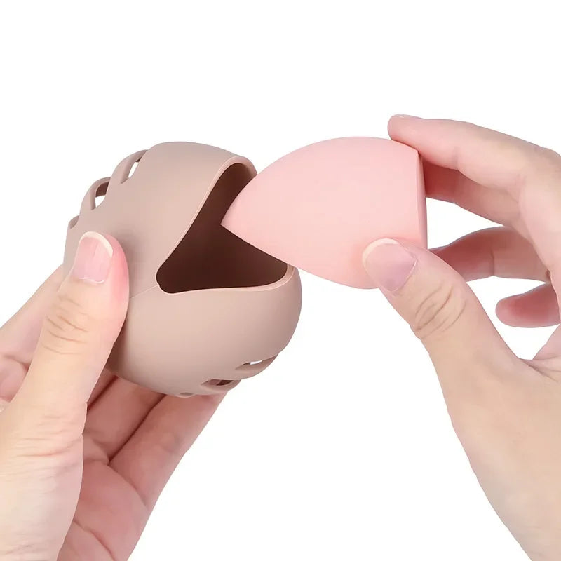 1Pcs Makeup Sponge Holder Eco-Friendly Silicone Multi-Hole Storage Case Travel Protable Cosmetic Puff Holder Box