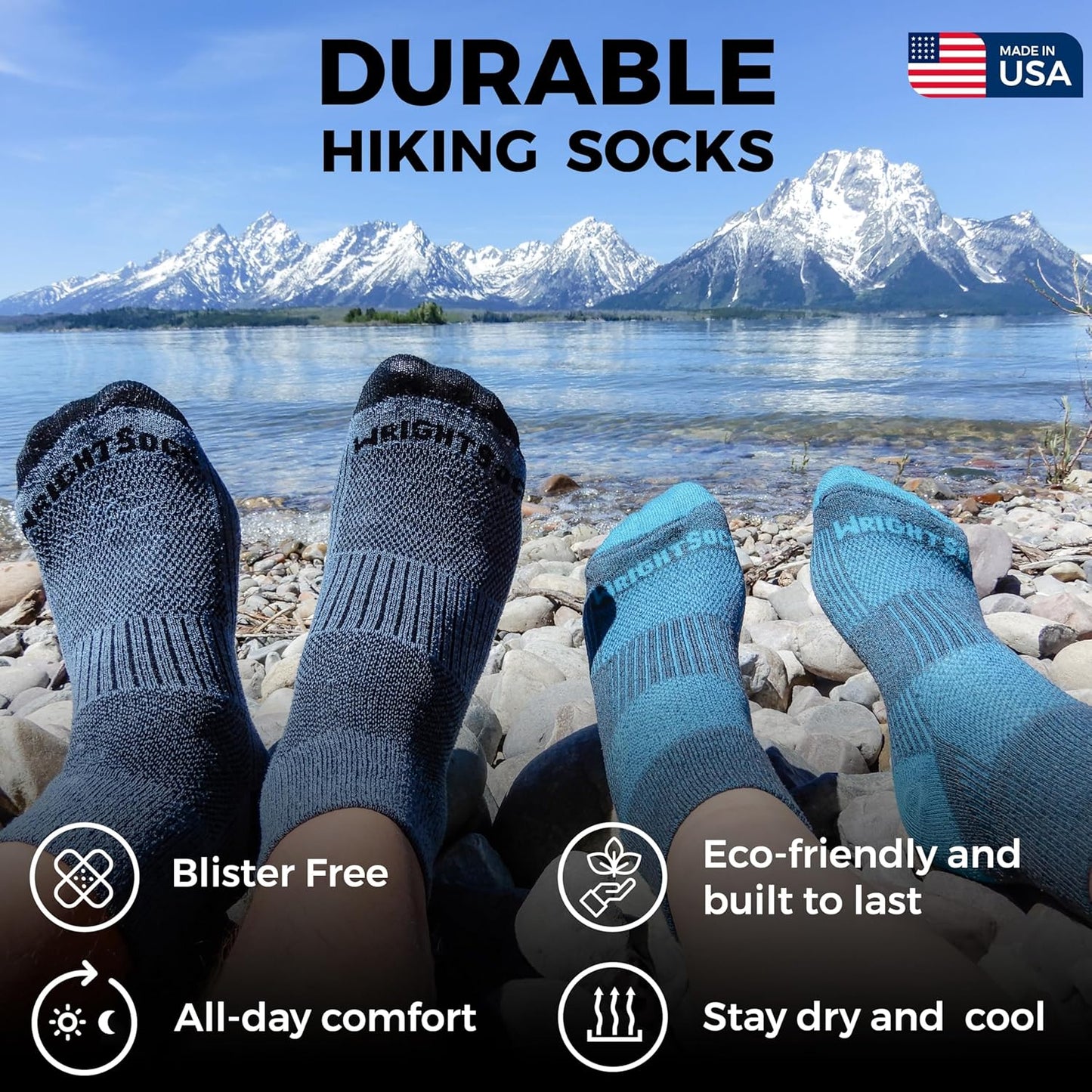 Adventure Crew Hiking Socks for Men and Women – Cushioned, Eco-Friendly anti Blister Socks - American Made