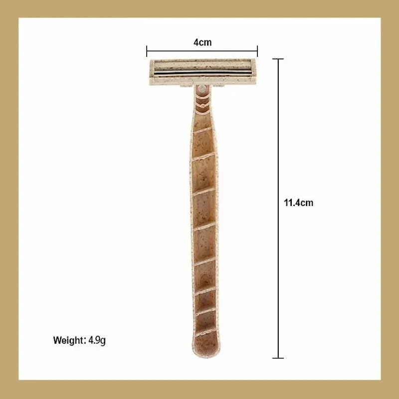 8Pcs Manual Shaving Razor Eco-Friendly Biodegradable Shaving Tool Triple Blade Disposable Shaving Razor Portable Travel