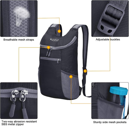 Lightweight Packable Hiking Backpack for Men Women Small Hiking Daypacks Foldable Shoulder Pack Casual Outdoor Bag 11L