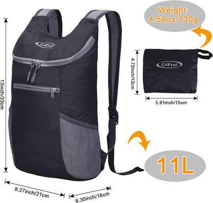 Lightweight Packable Hiking Backpack for Men Women Small Hiking Daypacks Foldable Shoulder Pack Casual Outdoor Bag 11L