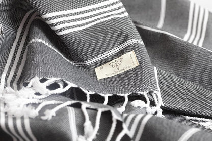 Classical Series Throw Blanket 50X60, Outdoor Blankets, Throws and Blankets for Couch, Sofa, Bed, Chair, Beach Picnic, Travel Boho Turkish Blanket, Black